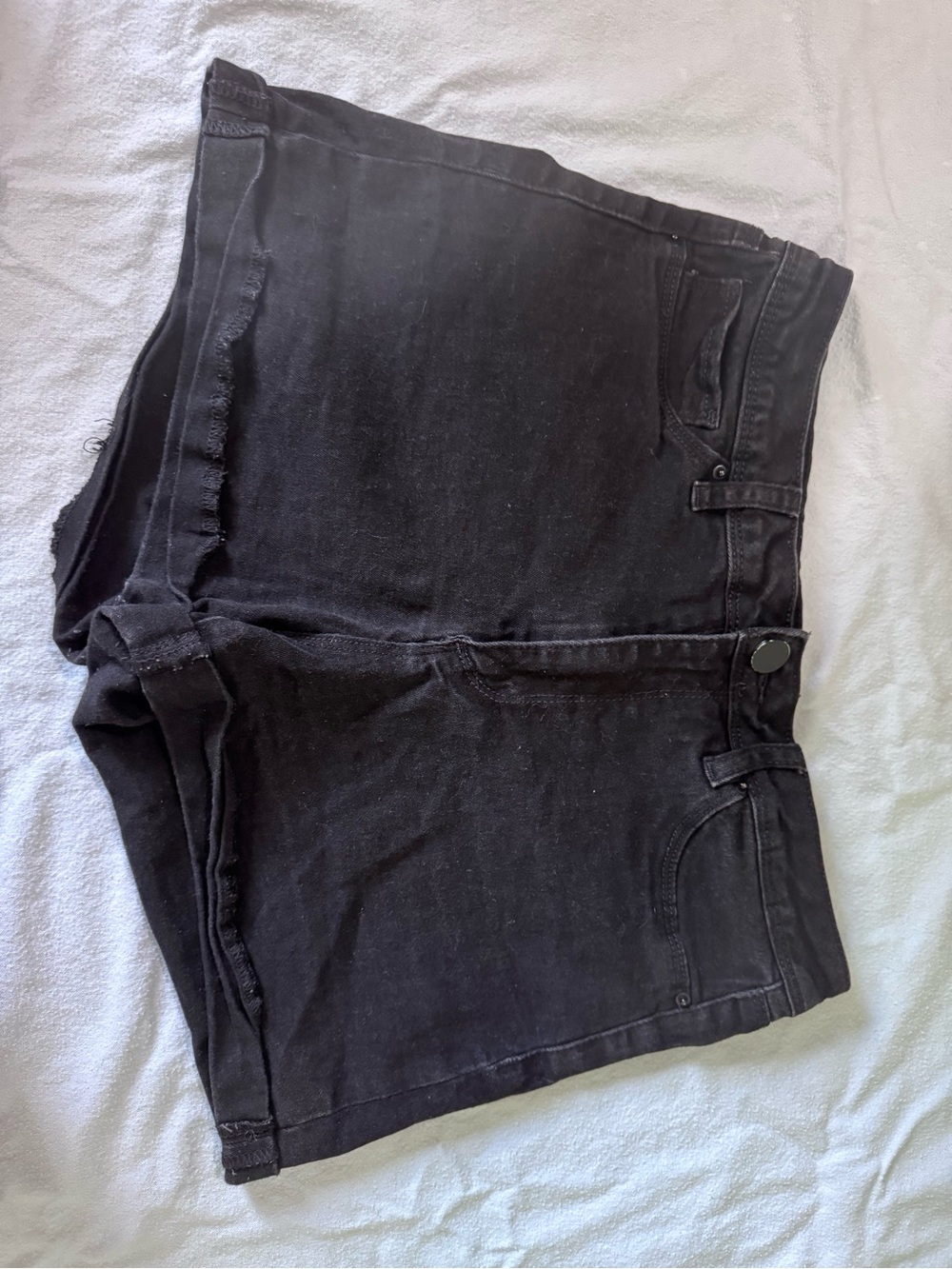 SHEIN Black Denim High-Waist Cutoff Shorts